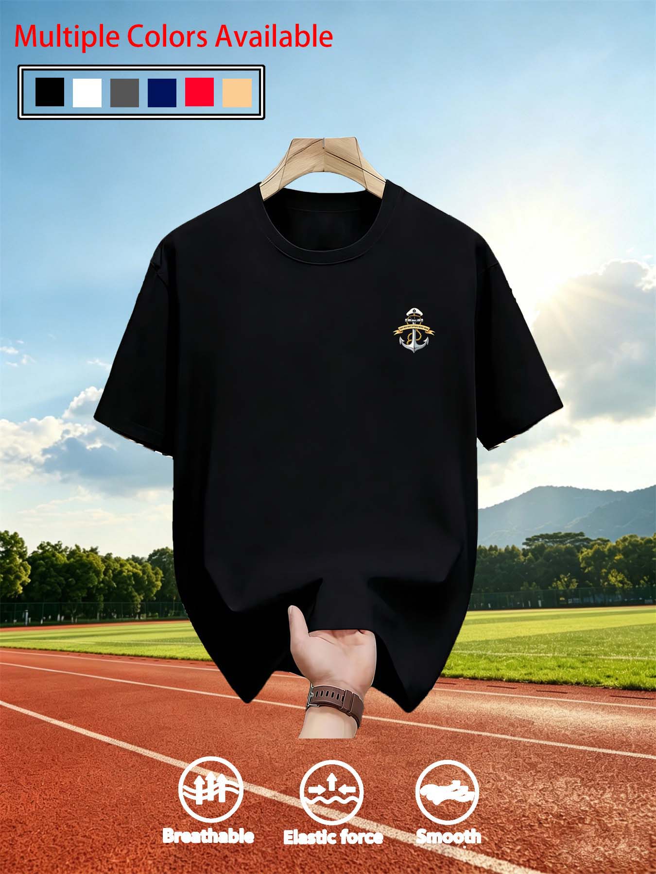 Tee Graphic Print - Men O‑Neck Short Sleeve T‑Shirt Chest