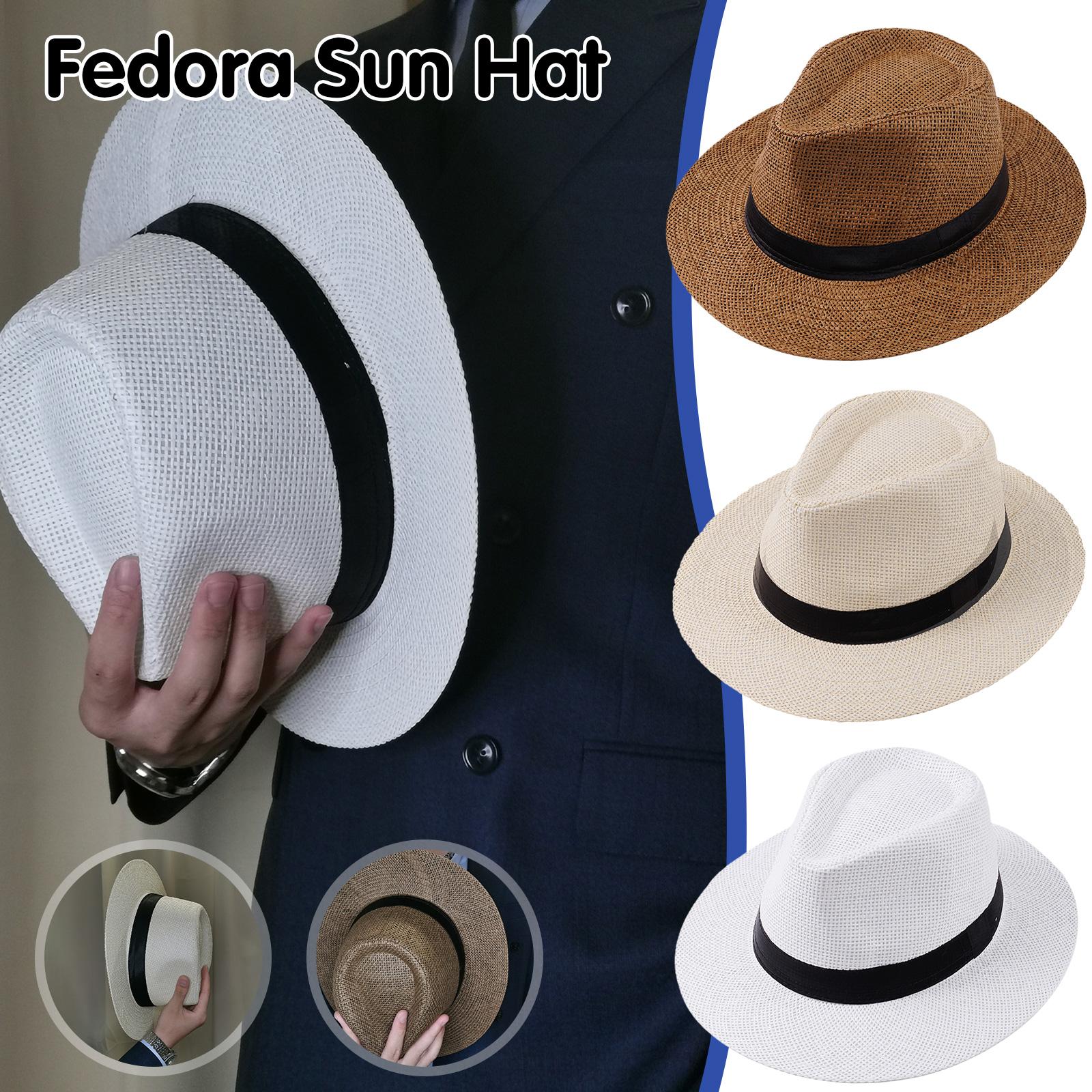 Bucket Hat Straw - Men Summer Panama Straw Hat Natural