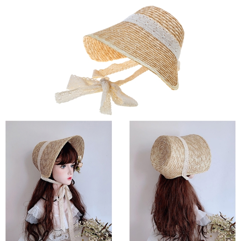 Sweet Girl Sun LolitaStyle Sum - Bucket Hat Straw ulasan dan harga
