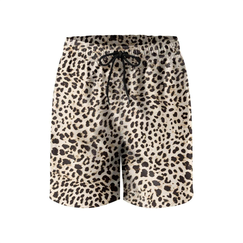 Fashion Leopard 3D Print Beach - Trunks Board Surf ulasan dan harga