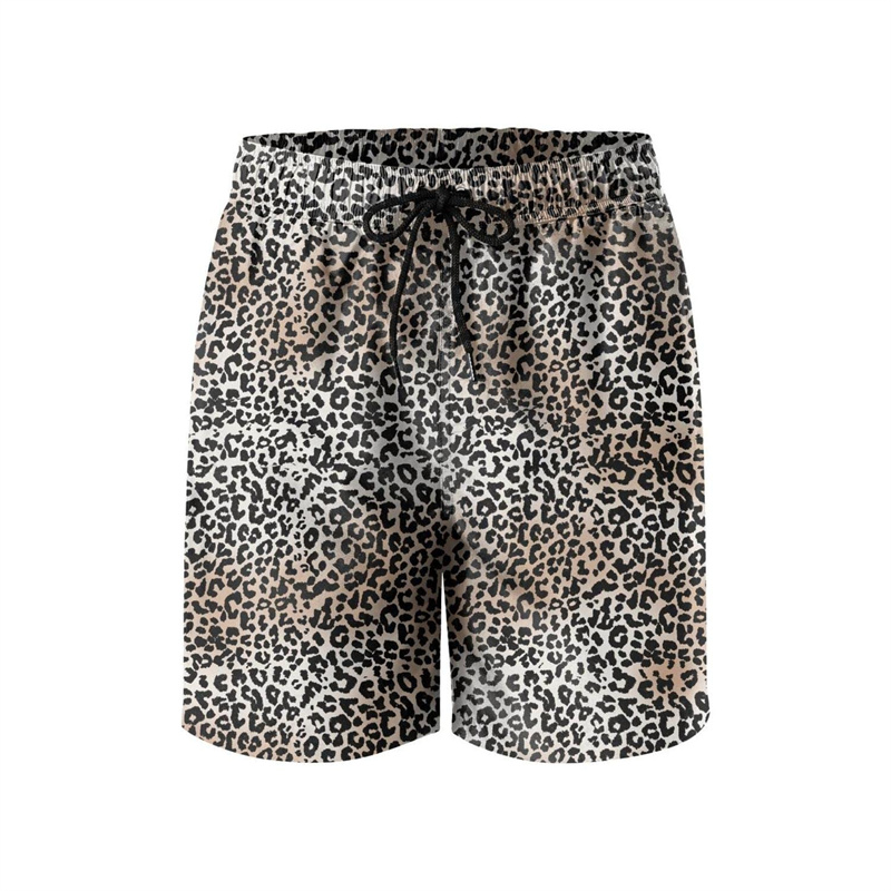 Fashion Leopard 3D Print Beach - Trunks Board Surf ulasan dan harga