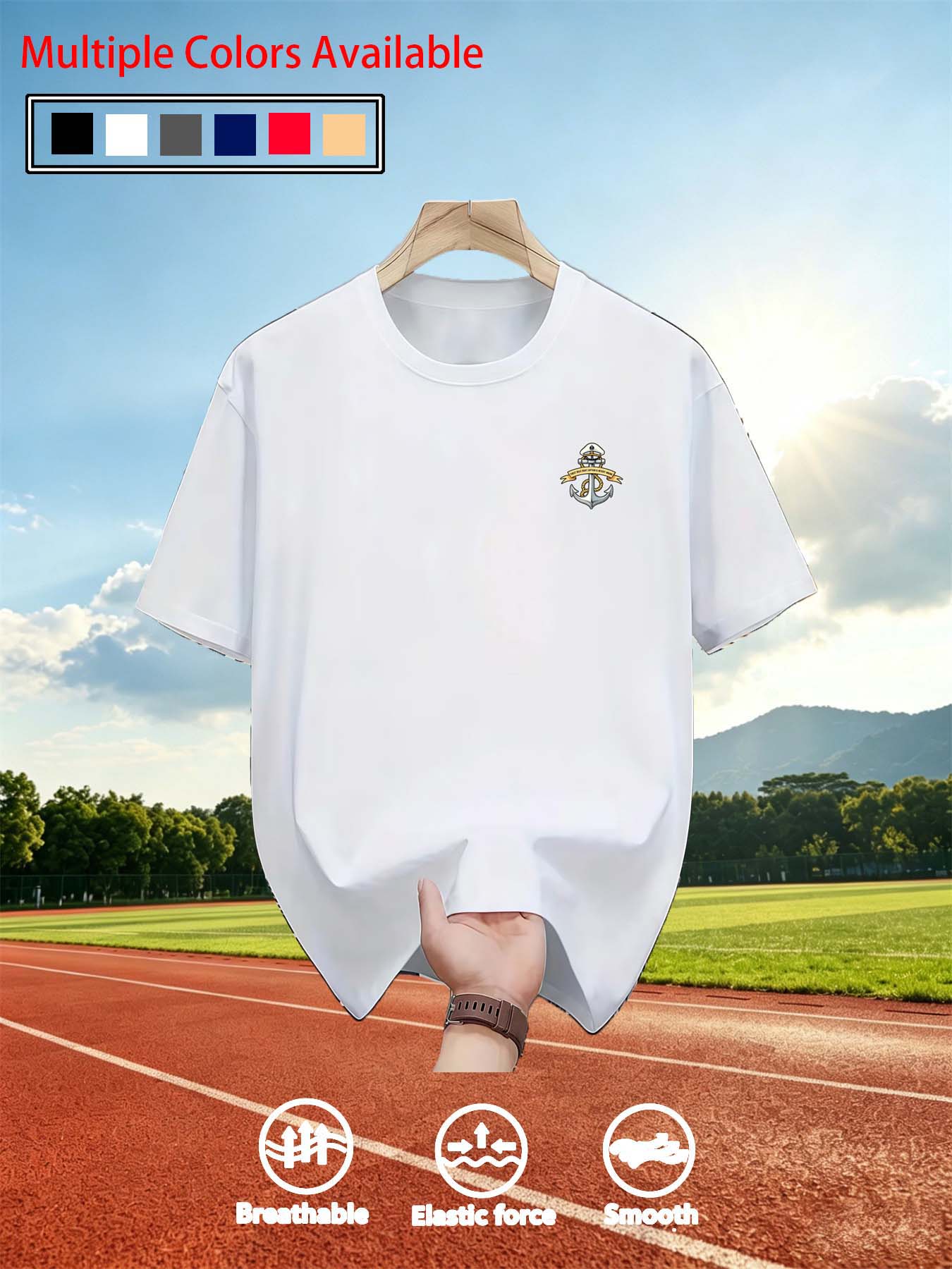 Men O‑Neck Short Sleeve T‑Shir - Tee Graphic Print ulasan dan harga