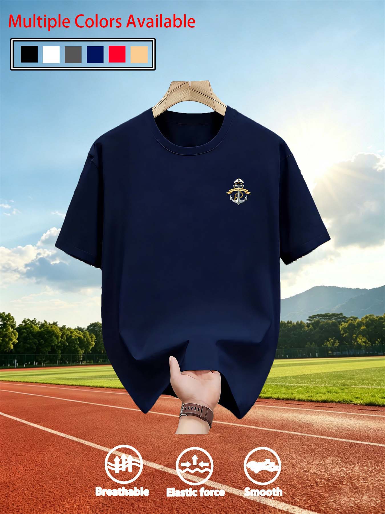 Men O‑Neck Short Sleeve T‑Shir - Tee Graphic Print ulasan dan harga
