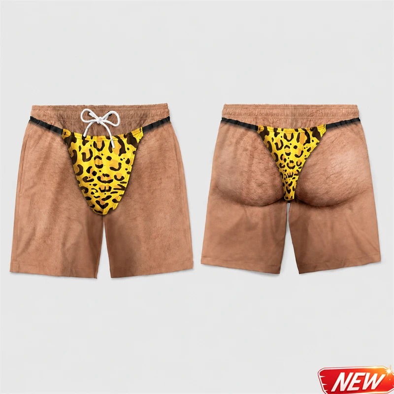 Funny Men 3D Print Leopard Pri - Trunks Board Surf ulasan dan harga