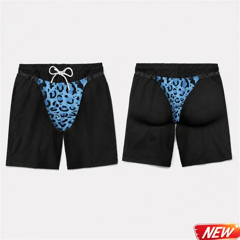 Funny Men 3D Print Leopard Pri - Trunks Board Surf ulasan dan harga