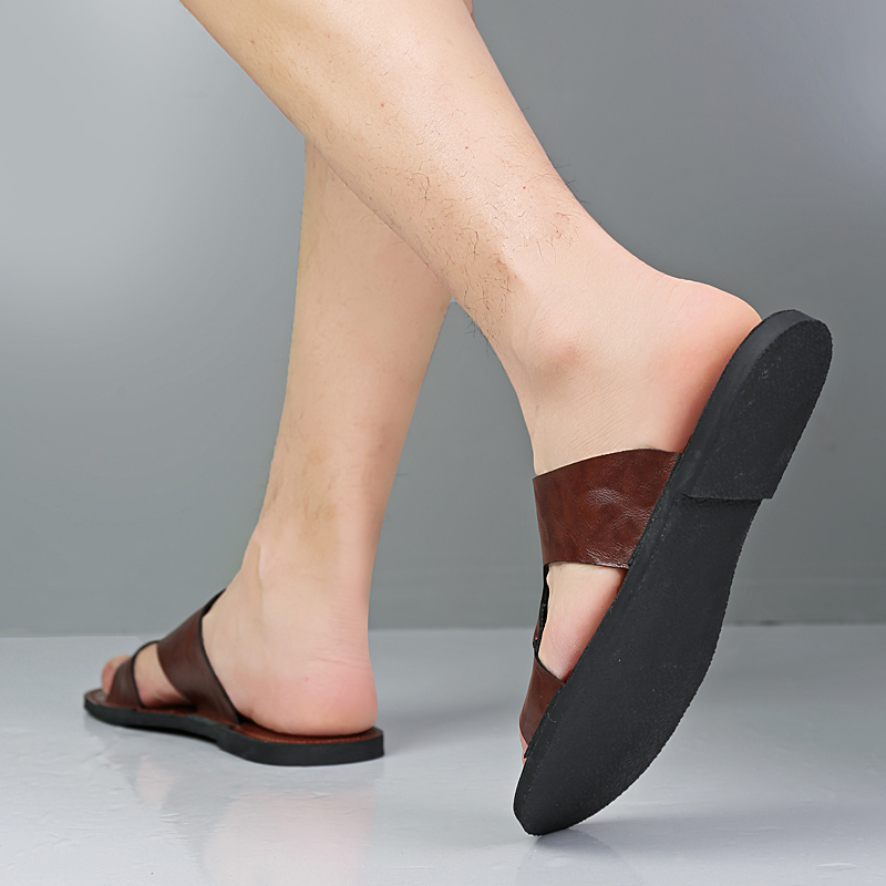 Handmade Leather Slippers Men  - Flip Flop Leather Men ulasan dan harga