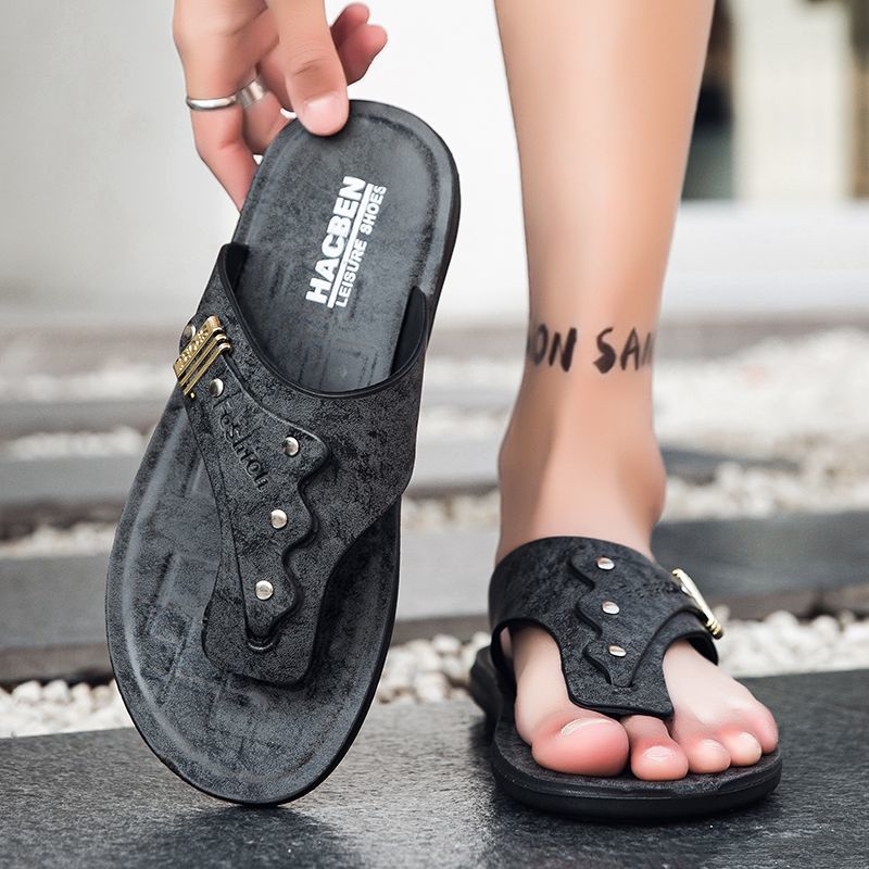 2026 New Men's Flip Flops Genu - Flip Flop Leather Men ulasan dan harga